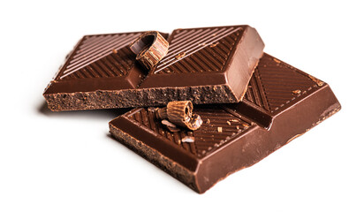 Curls and pieces of tasty chocolate