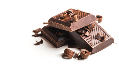 Curls and pieces of tasty chocolate