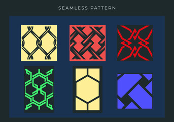 Set of geometric seamless pattern vector. Modern stylish abstract texture. Repeating geometric line collections for fabric, textile, tile, decor etc. Eps 10. Isolated object