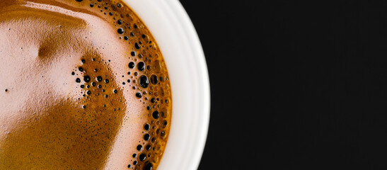 Espresso foam close up from the top.