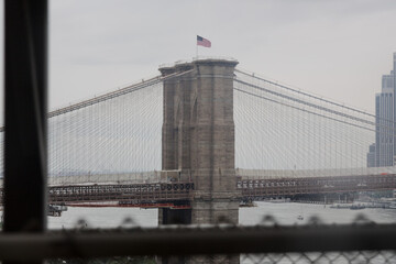 Brooklyn Bridge in new york city on a moody day