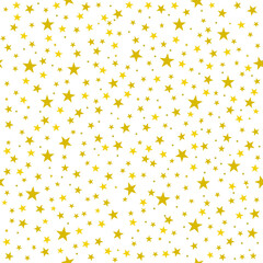 seamless background with stars, gold yellow starry pattern