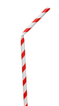 Paper drinking straw isolated on white background with clipping path, eco friendly
