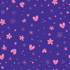 cute hearts seamless pattern