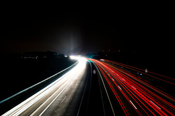 Autobahn A1 bei Nacht