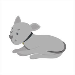 cute dog, pet, doodle vector hand drawn, cartoon style isolated on white background.