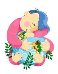 In the hands of a man.