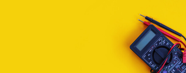 tester for measuring voltage. Selective focus.