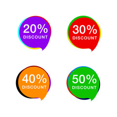 Discount price sale bubble banners.