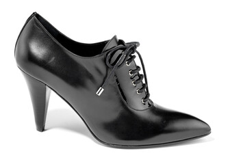 black leather shoe for woman
