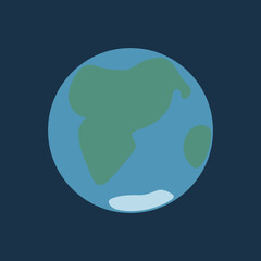 planet earth in flat style in dark colors