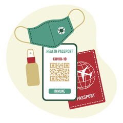 Vector New normal Travel Health Passport Immunity