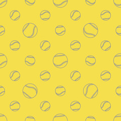 Vector sports seamless pattern with baseball balls