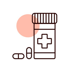 Pills box for pet vector icon. Pet animal sign