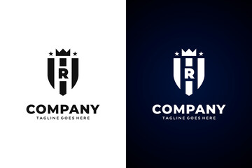 Modern Shield and letter R logo template.Vector shield emblem design. Shield logo design.