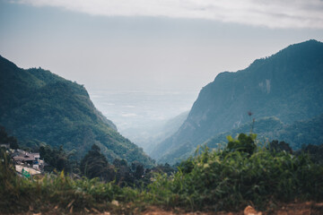 Obraz premium Aerial view of Beautiful natural scenery mountain in Thailand