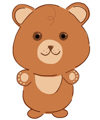 Cartoon bear  a toy for children  a print on a T-shirt  for children's things  clothes or a picture on the wall for a children's room or kindergarten  a print on textiles.