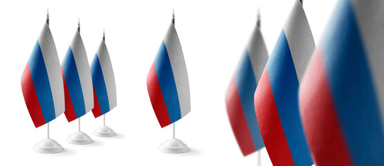 Obraz premium Set of Russia national flags on a white background