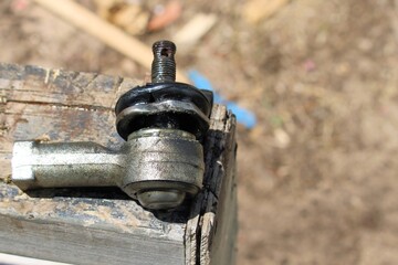 Damaged tie rod end from commercial vehicle