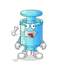 syringe burp mascot. cartoon vector