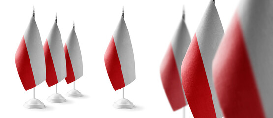 Set of Poland national flags on a white background