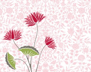 water lily, wedding card design, royal India	