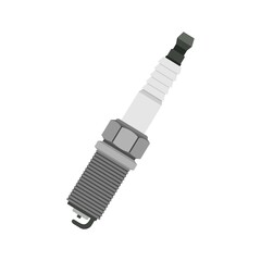 Spark plug, color vector illustration isolated on white background.