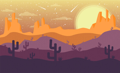Desert background with cactus.