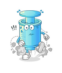 syringe running illustration. character vector