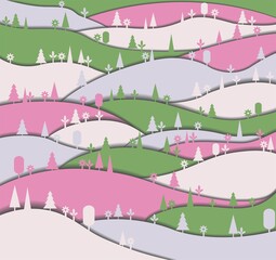 Background with forest.