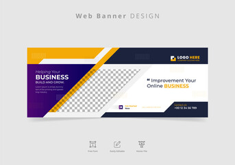 Fototapeta premium Digital marketing agency web banner or landscape banner