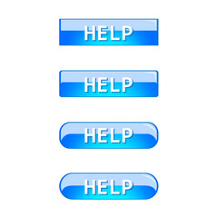 Help web button set aqua blue shining color vector illustration isolated on white background