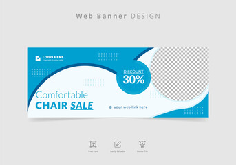 Naklejka premium Modern furniture for sale web banner