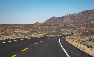 Highway winding through the Navajo Nation, Arizona