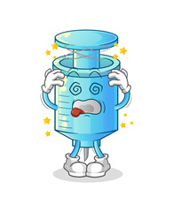 syringe dizzy head mascot. cartoon vector