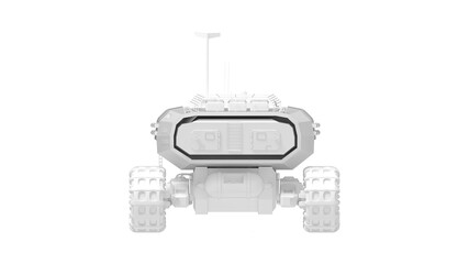 moon Mars space vehicle 3D rendering computer model isolated on white background © Sepia100