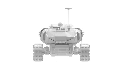 moon Mars space vehicle 3D rendering computer model isolated on white background