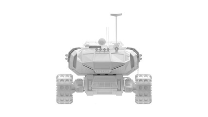 moon Mars space vehicle 3D rendering computer model isolated on white background © Sepia100