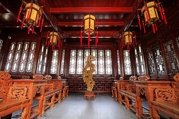 China's traditional interior decoration in Yu Garden,Shanghai,China