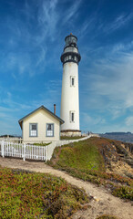 Fototapeta na wymiar Pigeon Point Lighthouse, Pacific Coast Landmark, California, USA