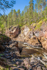 Fototapeta na wymiar View of Kiutakongas Rapids, Oulanka National Park, Kuusamo, Finland