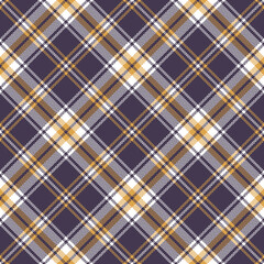 Plaid pattern autumn in purple, gold, white. Herringbone textured seamless fashion tartan check plaid graphic for flannel shirt, skirt, gift wrapping, tablecloth, other modern textile print.