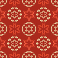 Seamless pattern with embroidery. Spring flowers. Boho style. Vector illustration for web design or print.