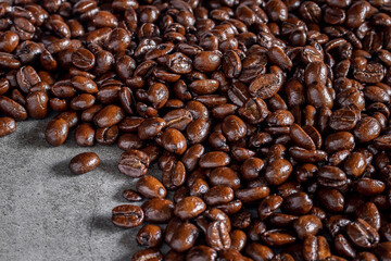 Fresh roasted coffee beans background