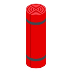 Roll yoga mat icon. Isometric of roll yoga mat vector icon for web design isolated on white background