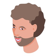 Happy smiling man icon. Isometric of happy smiling man vector icon for web design isolated on white background
