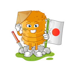 straw roll japanese vector. cartoon character