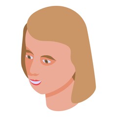 Smile teen girl icon. Isometric of smile teen girl vector icon for web design isolated on white background