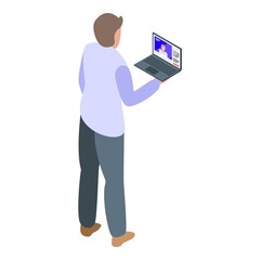 Online collaboration icon. Isometric of online collaboration vector icon for web design isolated on white background