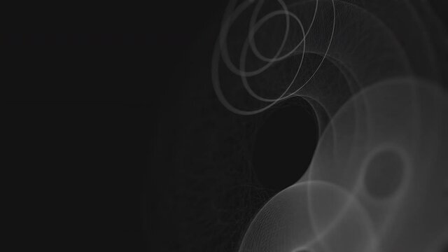 Circular spirograph drawing on black background, looping animation